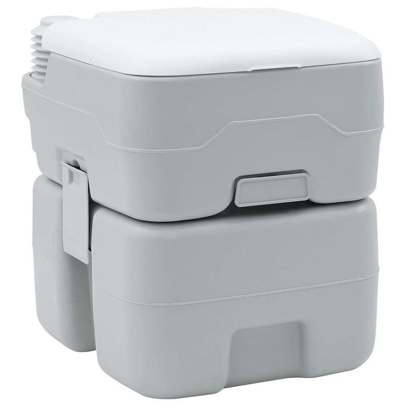 Afbeelding laden in galerijviewer, Vidaxl camping toilet grijs en wit 41,5 x 36,5 x 42 cm polyetheen
