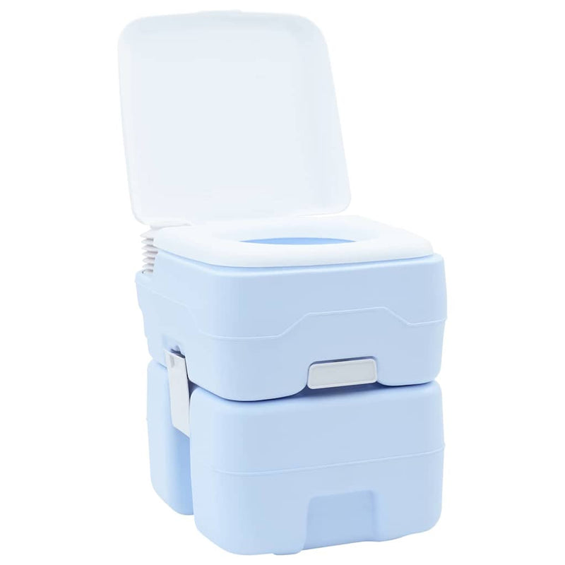 Afbeelding laden in galerijviewer, Vidaxl camping toilet lichtblauw en wit 41,5 x 36,5 x 42 cm polyetheen
