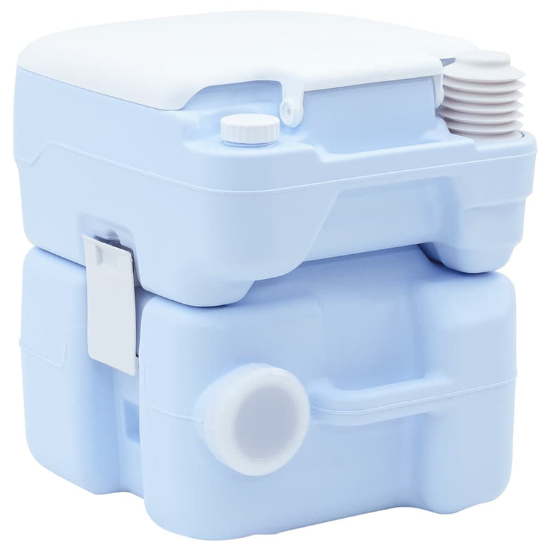 Afbeelding laden in galerijviewer, Vidaxl camping toilet lichtblauw en wit 41,5 x 36,5 x 42 cm polyetheen
