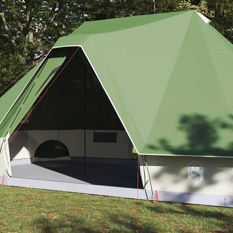 Afbeelding laden in galerijviewer, Vidaxl familie tipi tent tipi met dak groen 680 x 430 x 270 cm
