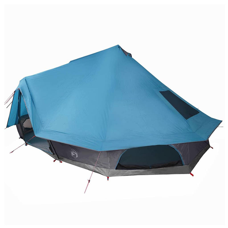 Afbeelding laden in galerijviewer, Vidaxl familie tipi tent tipi met dak blauw 680 x 430 x 270 cm
