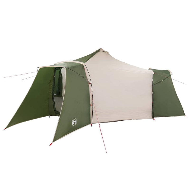 Afbeelding laden in galerijviewer, Vidaxl tipi tent met dak groen en beige 492 x 492 x 275 cm stof

