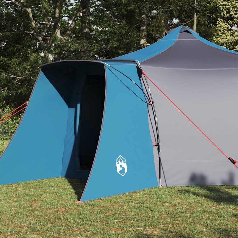 Afbeelding laden in galerijviewer, Vidaxl tipi tent met dak blauw en grijs 492 x 492 x 275 cm stof
