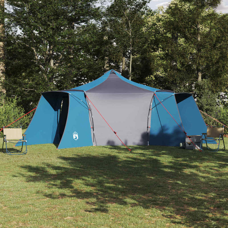 Afbeelding laden in galerijviewer, Vidaxl tipi tent met dak blauw en grijs 492 x 492 x 275 cm stof
