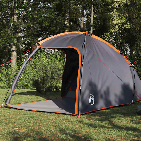 Vidaxl tent grijs en oranje 370 x 230 x 185 cm polyester en glasvezel