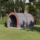Vidaxl fietstent met dak met opslag grijs en oranje 256 x 222 x 182 cm