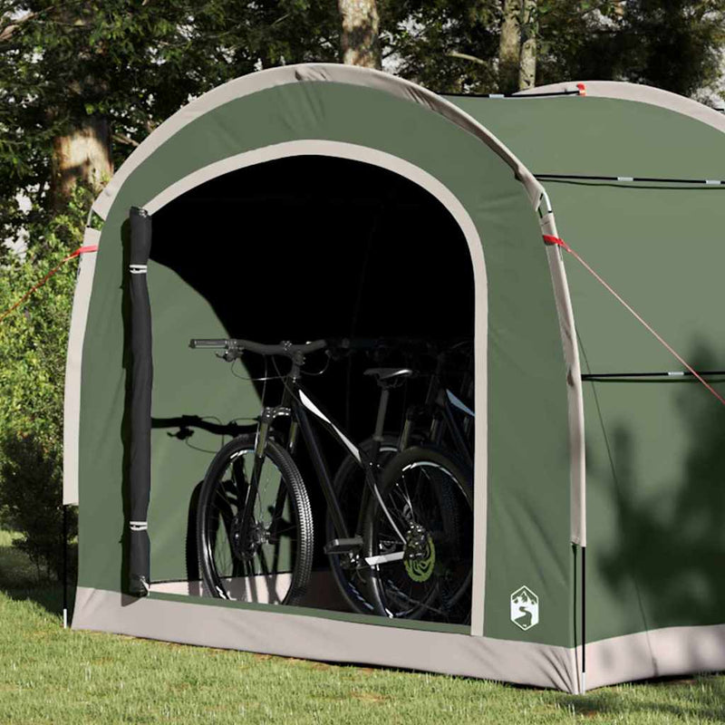 Afbeelding laden in galerijviewer, Vidaxl tent met dak met opslag groen 268 x 240 x 191 cm polyester
