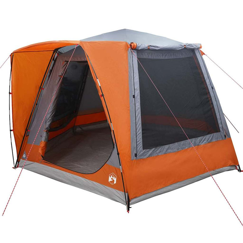 Afbeelding laden in galerijviewer, Vidaxl camping tent grijs en oranje 420 x 420 x 227 cm polyester
