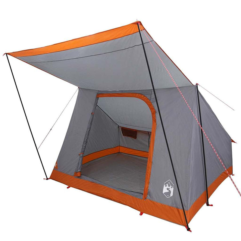 Afbeelding laden in galerijviewer, Vidaxl camping tent met dak grijs en oranje 282 x 225 x 154 cm taft
