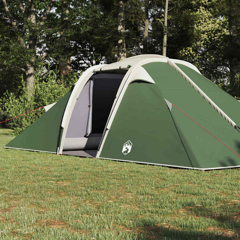 Afbeelding laden in galerijviewer, Vidaxl tunnel tent met dak met opslag groen 510 x 240 x 156 cm taft
