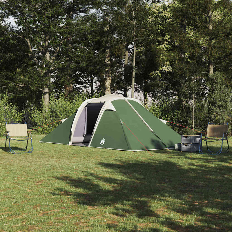 Afbeelding laden in galerijviewer, Vidaxl tunnel tent met dak met opslag groen 510 x 240 x 156 cm taft

