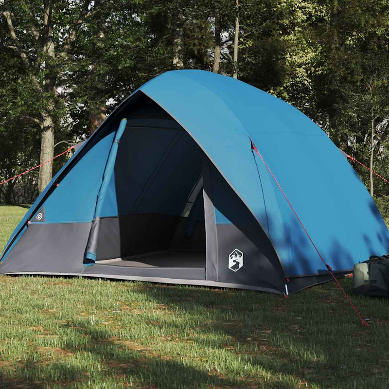 Afbeelding laden in galerijviewer, Vidaxl camping tent met dak met opslag blauw 275 x 230 x 140 cm taft
