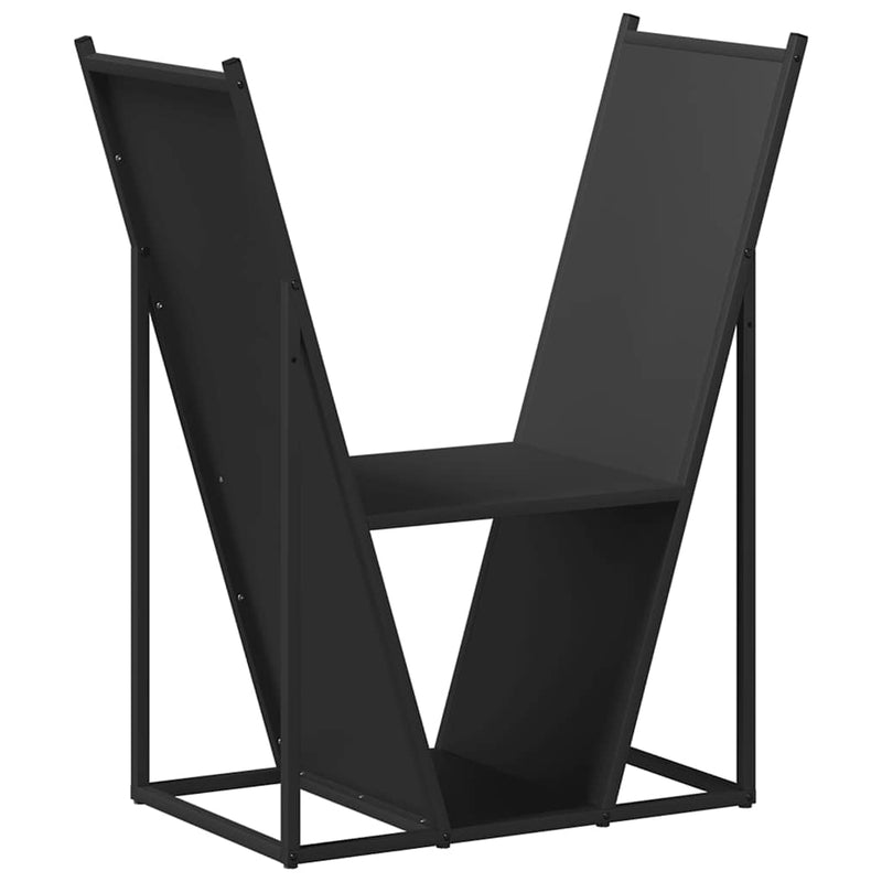 Afbeelding laden in galerijviewer, Vidaxl brandhoutrek 69,5x35x81 cm koudgewalst staal zwart
