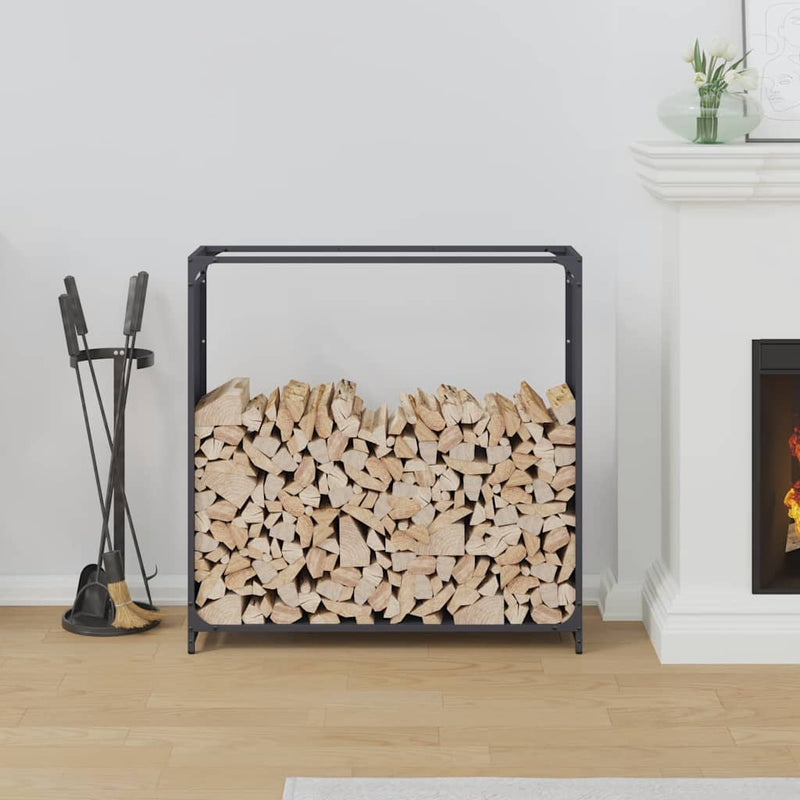 Afbeelding laden in galerijviewer, Vidaxl brandhoutrek 90x28x90 cm koudgewalst staal antracietkleurig

