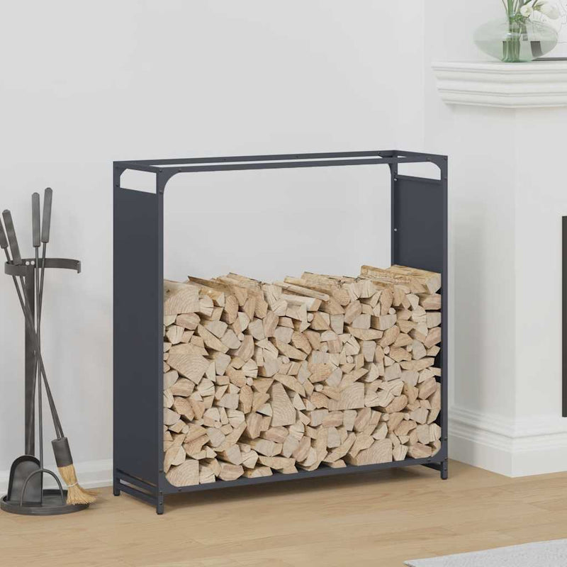 Afbeelding laden in galerijviewer, Vidaxl brandhoutrek 90x28x90 cm koudgewalst staal antracietkleurig
