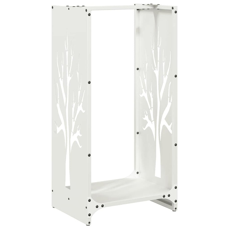 Afbeelding laden in galerijviewer, Vidaxl brandhoutrek 40x30x80 cm koudgewalst staal wit
