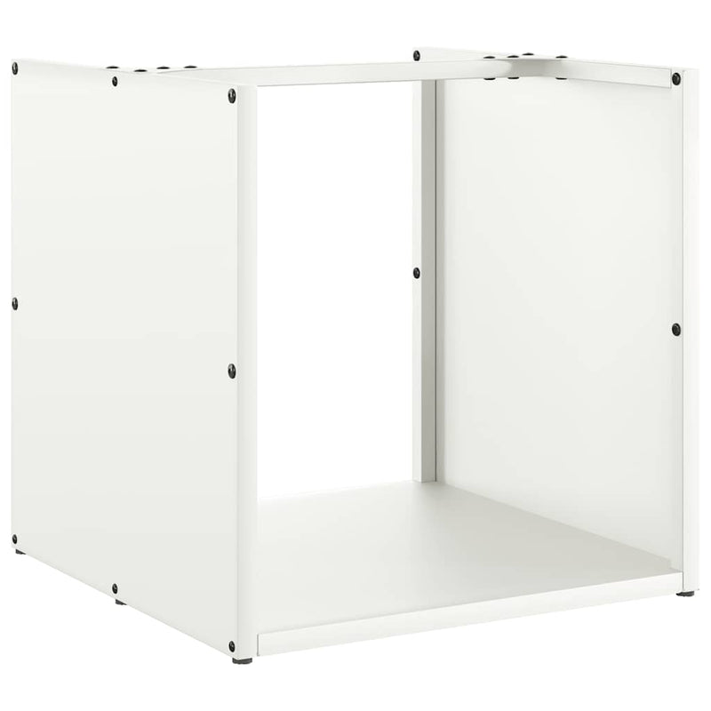 Afbeelding laden in galerijviewer, Vidaxl brandhoutrek 40x40x40 cm koudgewalst staal wit
