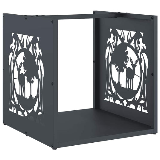Vidaxl brandhoutrek 40x40x40 cm koudgewalst staal antracietkleurig