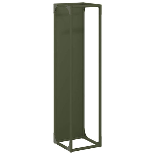 Vidaxl brandhoutrek 25x25x100 cm koudgewalst staal olijfgroen