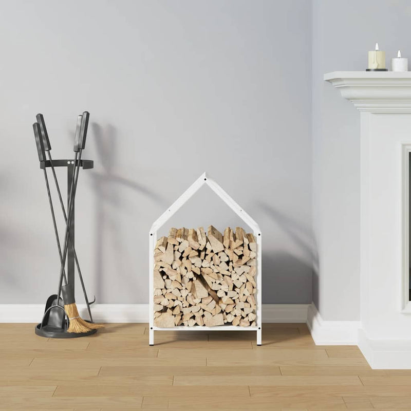 Afbeelding laden in galerijviewer, Vidaxl brandhoutrek 40x25x60 cm koudgewalst staal wit
