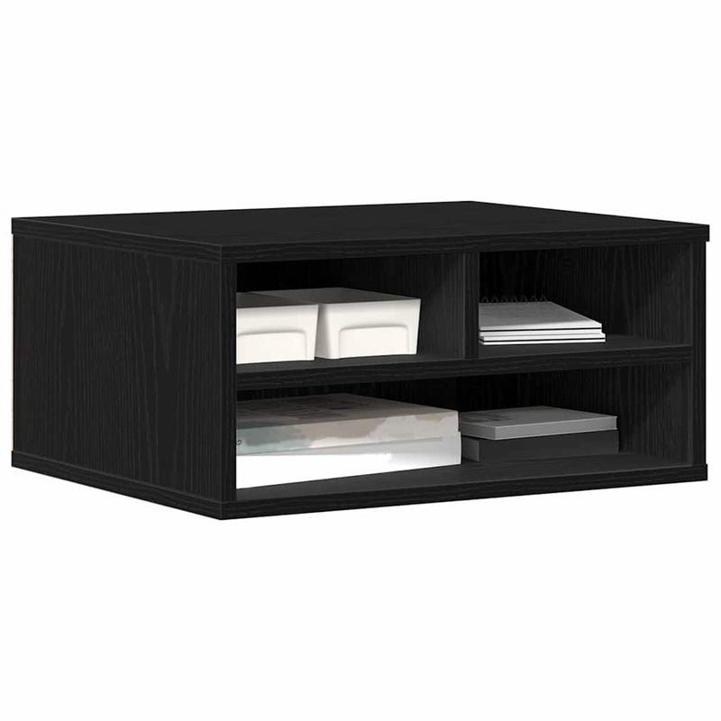 Afbeelding laden in galerijviewer, Vidaxl printerstand zwart eiken 49 x 40 x 22.5 cm bewerkt hout
