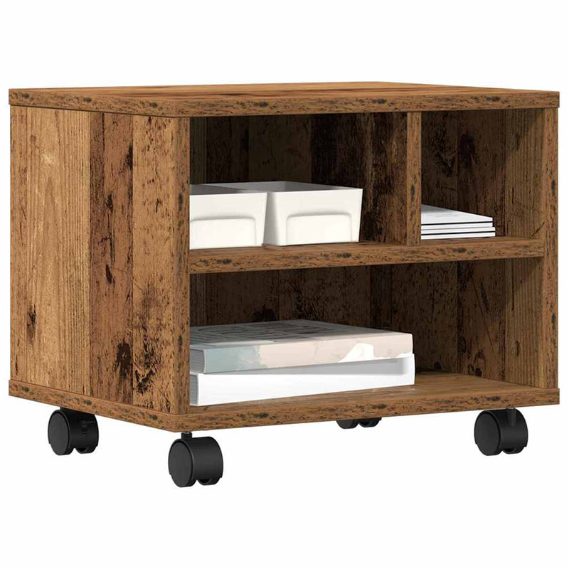 Afbeelding laden in galerijviewer, Vidaxl printerstand met opslag oudhout 41 x 32 x 33.5 cm bewerkt hout
