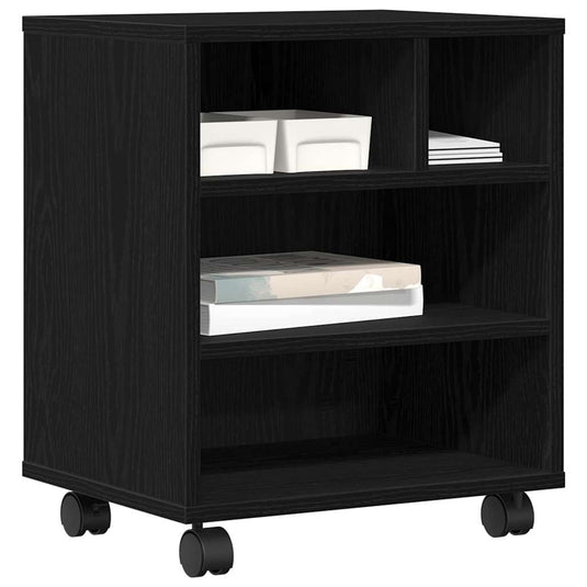 Vidaxl printerstand zwart eiken 41 x 32 x 48 cm bewerkt hout