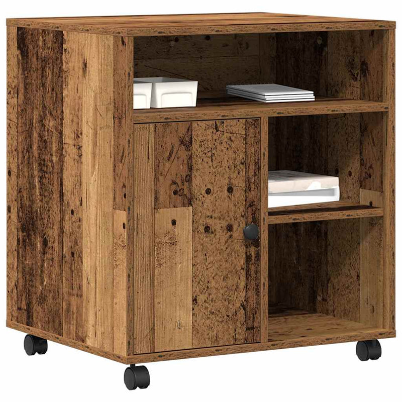 Afbeelding laden in galerijviewer, Vidaxl printerstand met opslag oud hout 60 x 50 x 67 cm bewerkt hout
