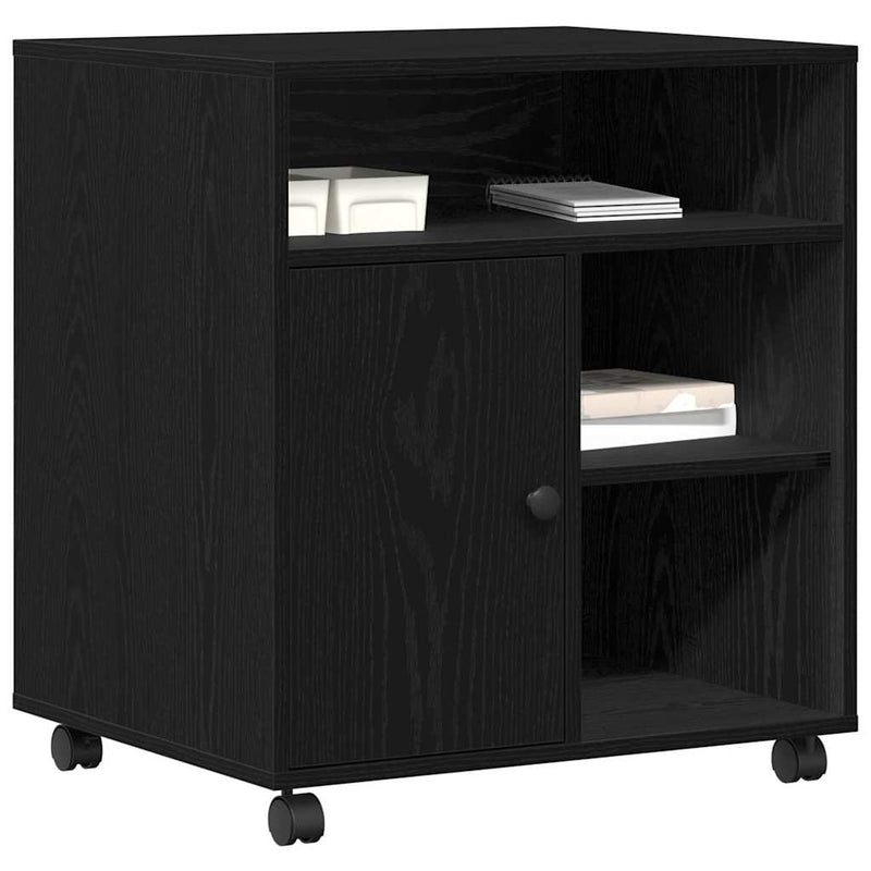 Afbeelding laden in galerijviewer, Vidaxl printerstand zwart eiken 60 x 50 x 67 cm bewerkt hout
