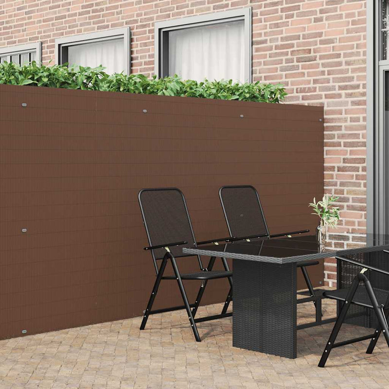 Afbeelding laden in galerijviewer, Vidaxl tuinhek dubbelzijdig bruin 1,8x5 m pvc
