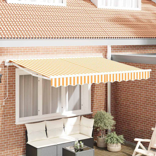 Vidaxl inklapbaar zonnescherm geel en wit 250 x 200 cm