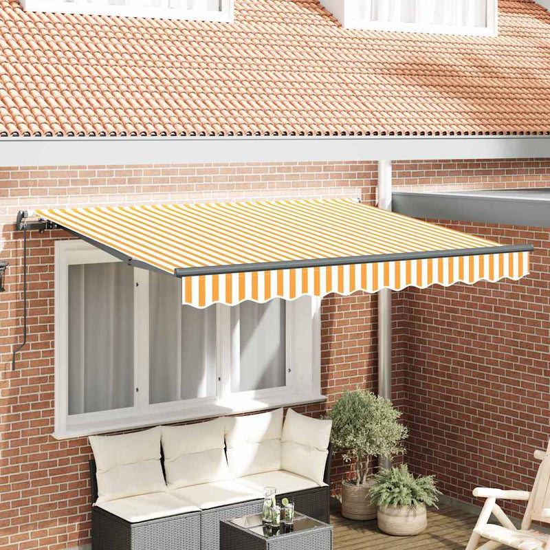 Afbeelding laden in galerijviewer, Vidaxl inklapbaar zonnescherm geel 250 x 200 cm stof
