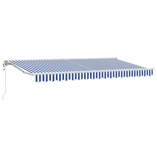 Vidaxl inklapbaar zonnescherm blauw en wit 350 x 200 cm