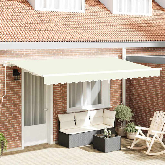 Vidaxl uitschuifbare luifel crème 400 x 200 cm stof