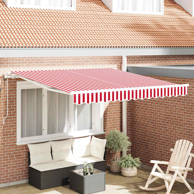 Afbeelding laden in galerijviewer, Vidaxl inklapbaar zonnescherm rood en wit 300 x 250 cm stof
