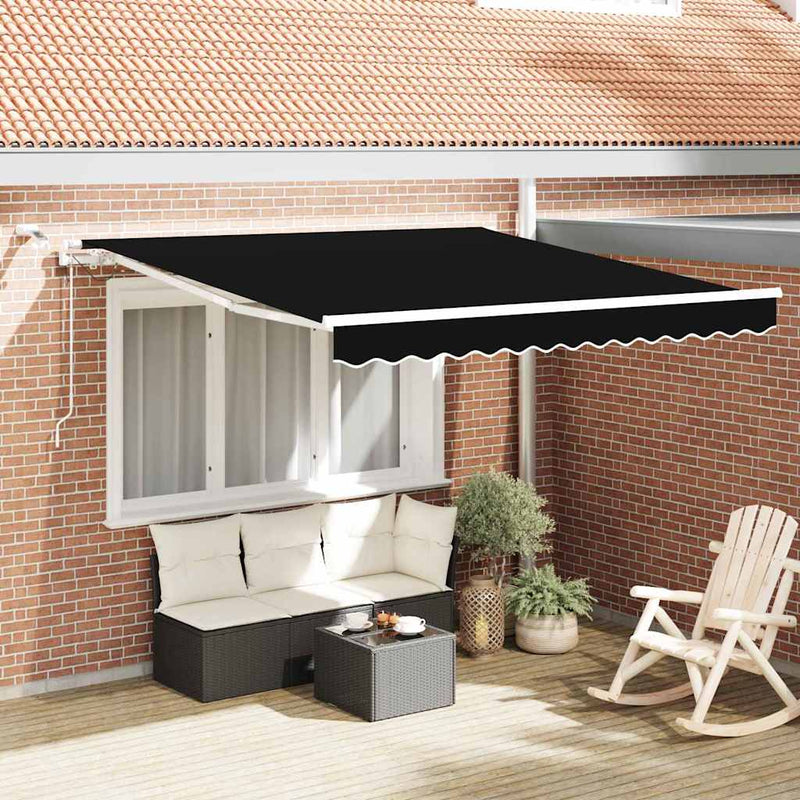 Afbeelding laden in galerijviewer, Vidaxl uitschuifbare luifel zwart 300 x 250 cm polyester
