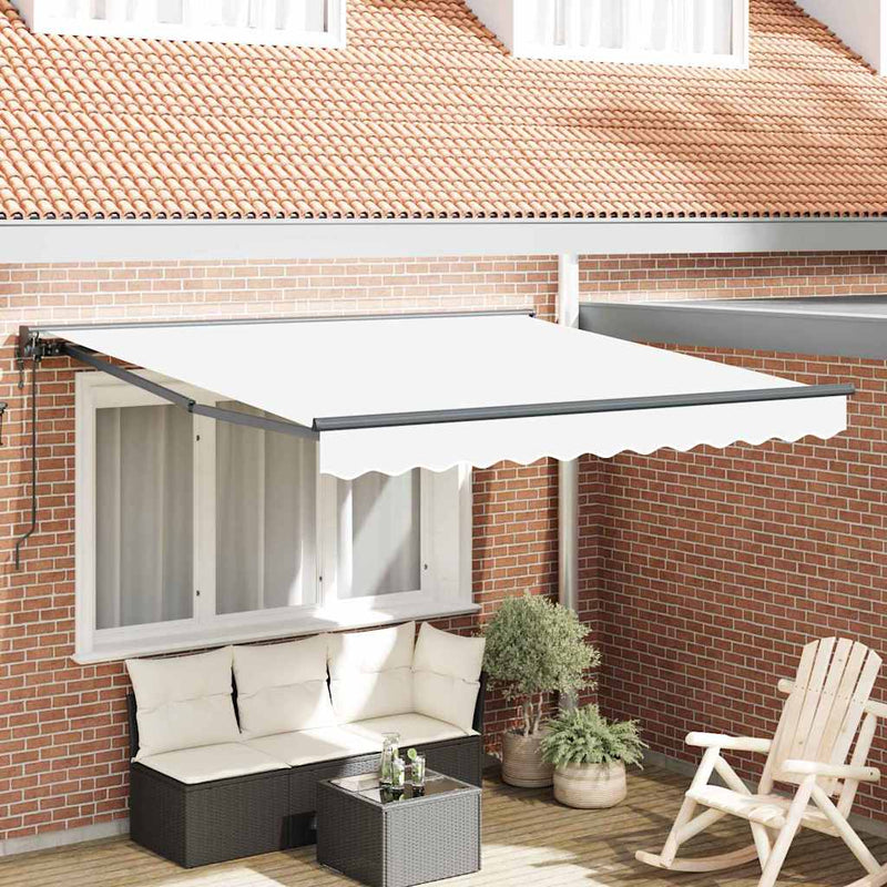 Afbeelding laden in galerijviewer, Vidaxl inklapbaar zonnescherm wit 300 x 250 cm polyester en metaal
