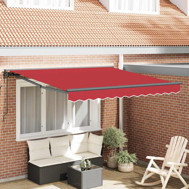 Afbeelding laden in galerijviewer, Vidaxl inklapbaar zonnescherm rood 300 x 250 cm polyester en metaal
