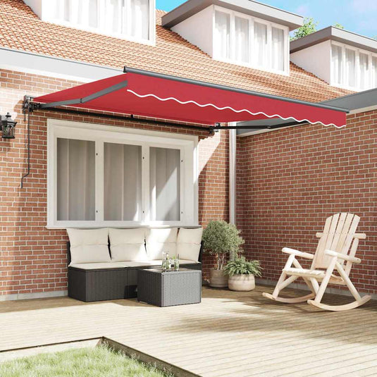 Vidaxl inklapbaar zonnescherm rood 300 x 250 cm polyester en metaal