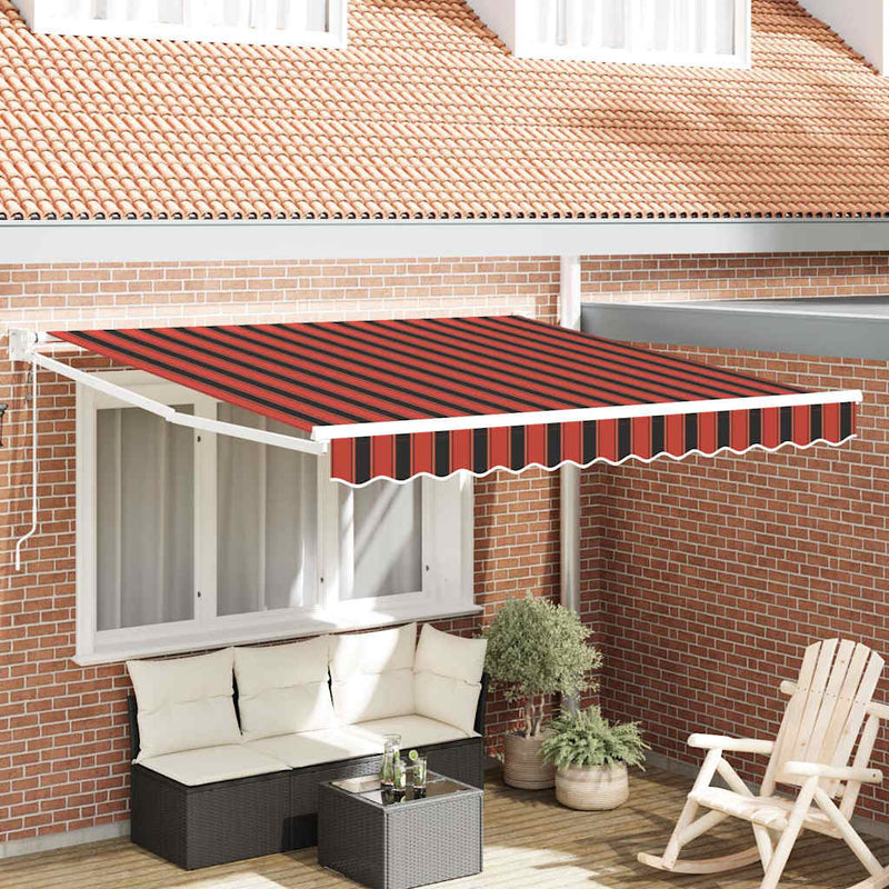 Afbeelding laden in galerijviewer, Vidaxl uitschuifbare luifel oranje en bruin 350 x 250 x 165 cm
