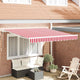 Vidaxl inklapbaar zonnescherm rood en wit 350 x 250 cm stof
