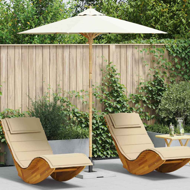 Afbeelding laden in galerijviewer, Vidaxl tuinparasol crème wit ø 270 x 260 cm bamboe
