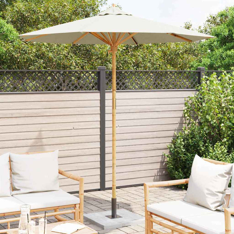 Afbeelding laden in galerijviewer, Vidaxl tuinparasol crème wit ø 270 x 260 cm bamboe
