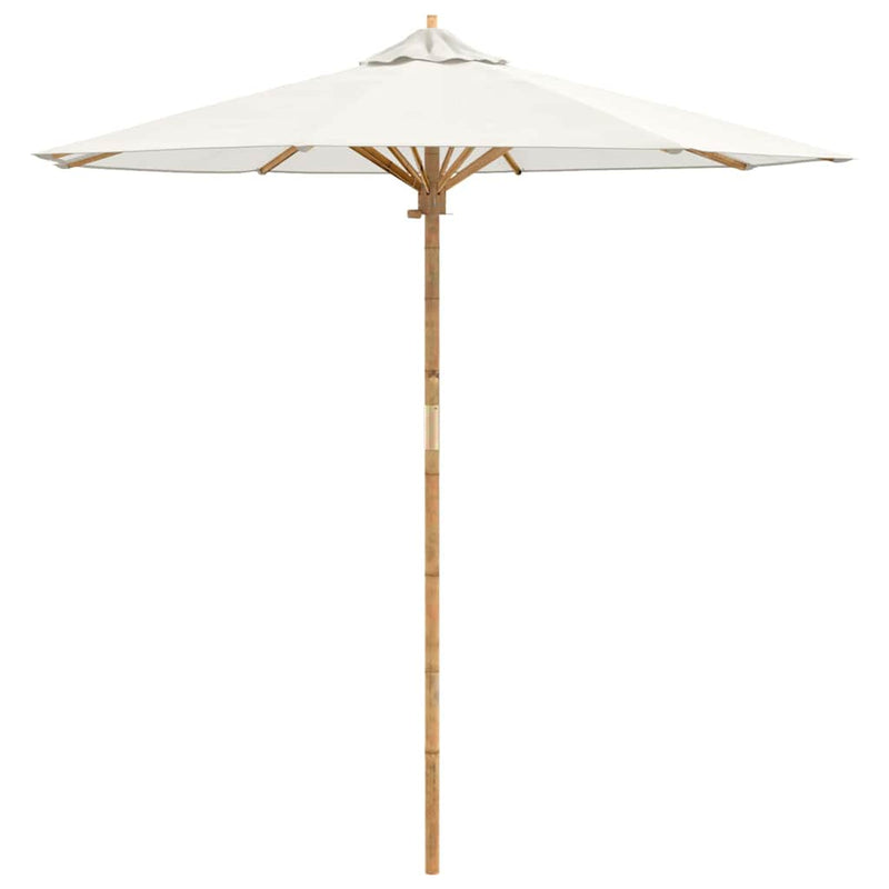 Afbeelding laden in galerijviewer, Vidaxl tuinparasol crème wit ø 270 x 260 cm bamboe
