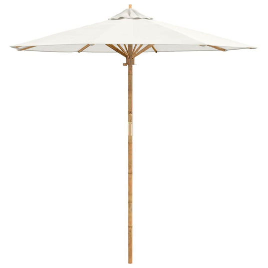 Vidaxl tuinparasol crème wit ø 270 x 260 cm bamboe