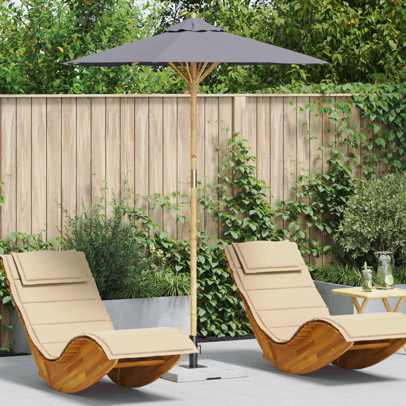 Afbeelding laden in galerijviewer, Vidaxl tuinparasol rond ø 180 x 230 cm bamboe donkergrijs
