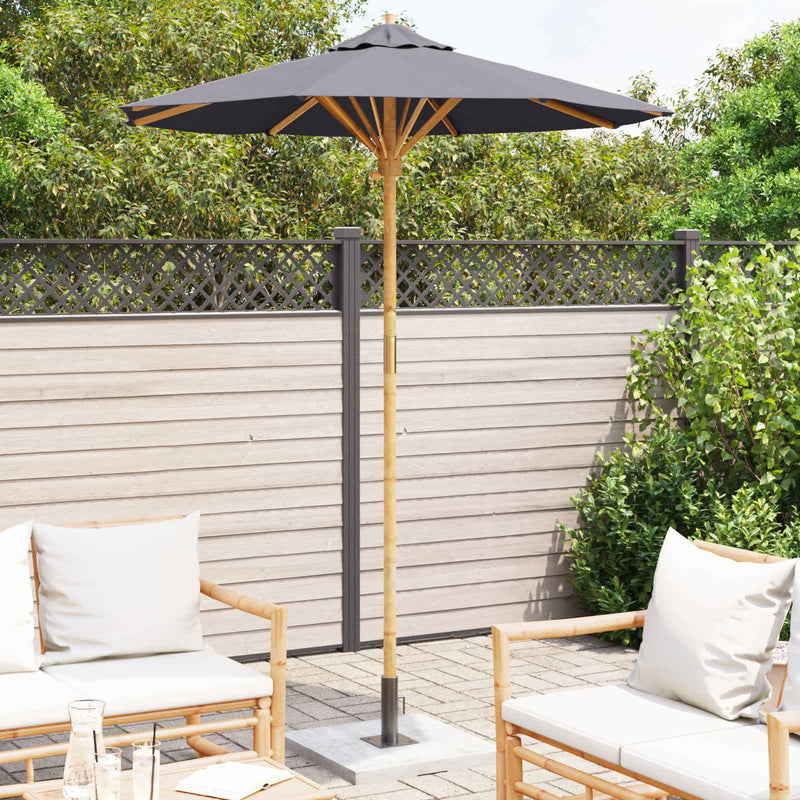Afbeelding laden in galerijviewer, Vidaxl tuinparasol rond ø 180 x 230 cm bamboe donkergrijs
