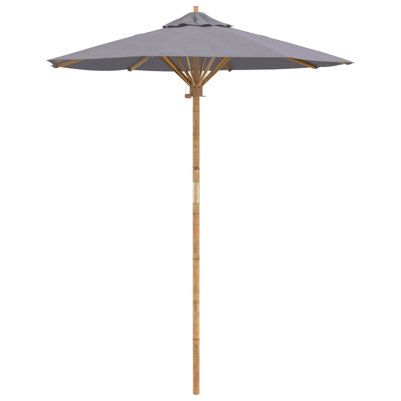 Afbeelding laden in galerijviewer, Vidaxl tuinparasol rond ø 180 x 230 cm bamboe donkergrijs

