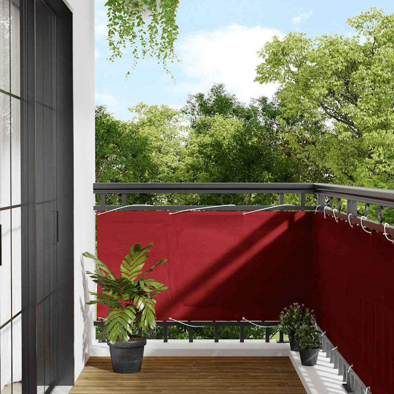 Afbeelding laden in galerijviewer, Vidaxl balkonscherm rood 75x700 cm 100% polyester oxford
