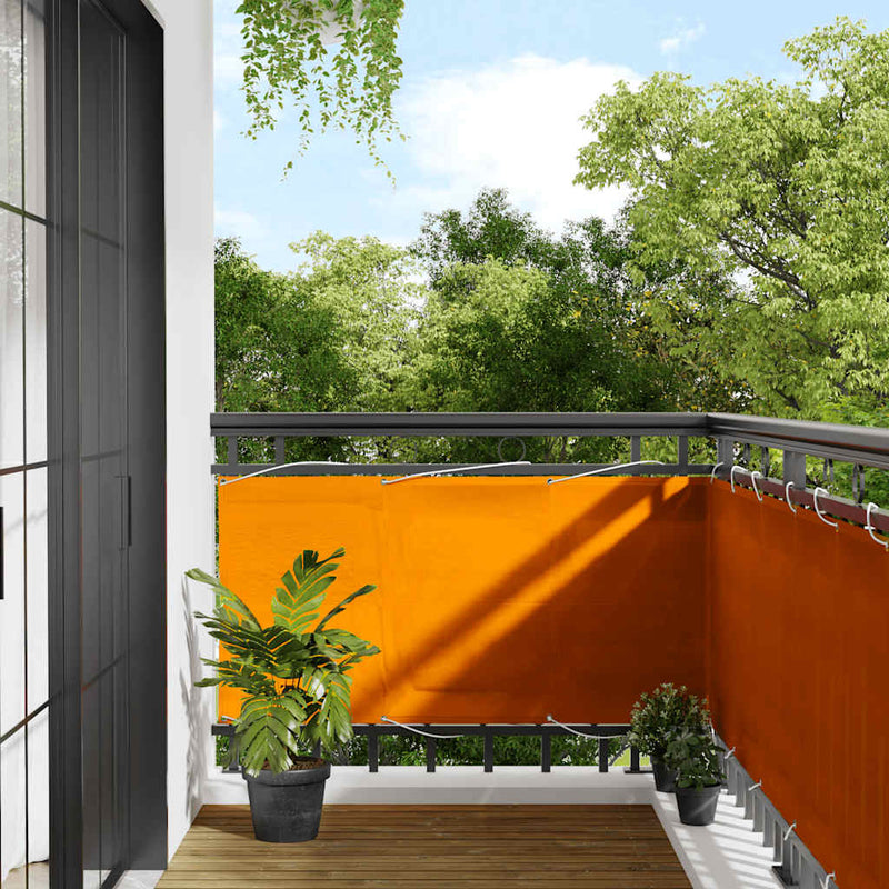 Afbeelding laden in galerijviewer, Vidaxl balkonscherm oranje 75x700 cm 100% polyester oxford
